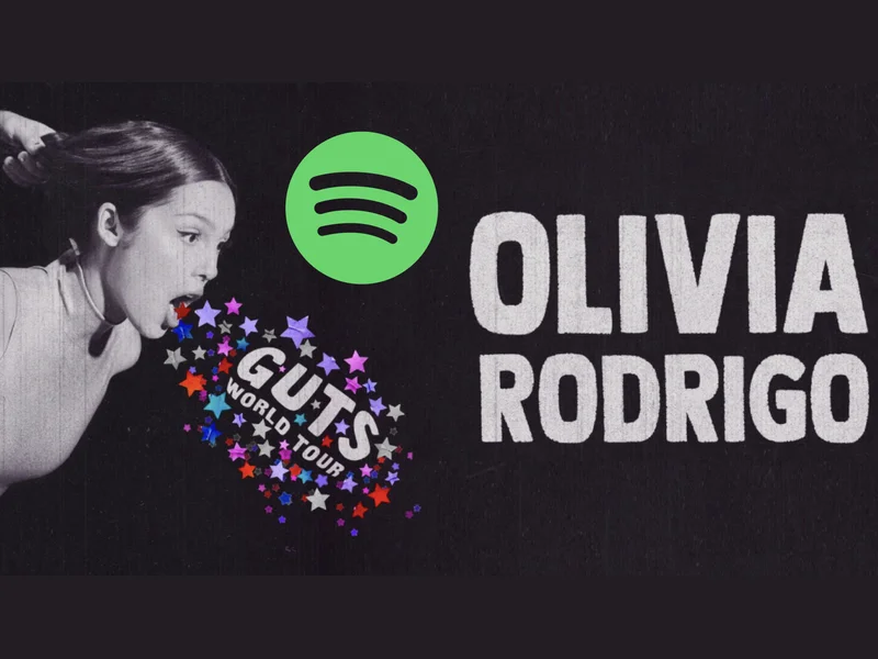 Portada de la campaña Spotify × Olivia Rodrigo, GUTS World Tour